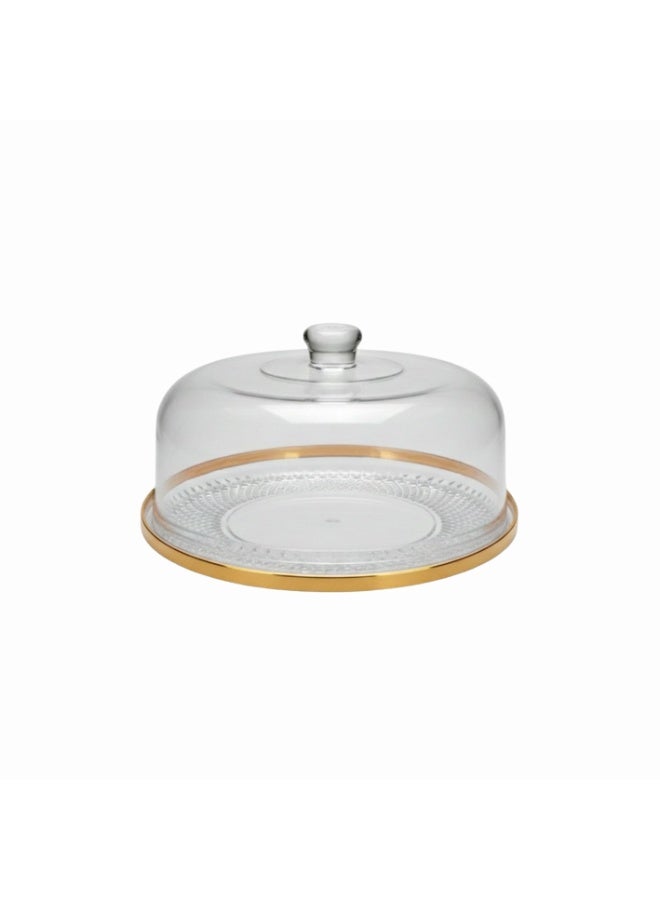 Luxury Crystal Plastic Cake Holder, Dish or Container with a Transparent Lid 28X28X13 cm - Image 2